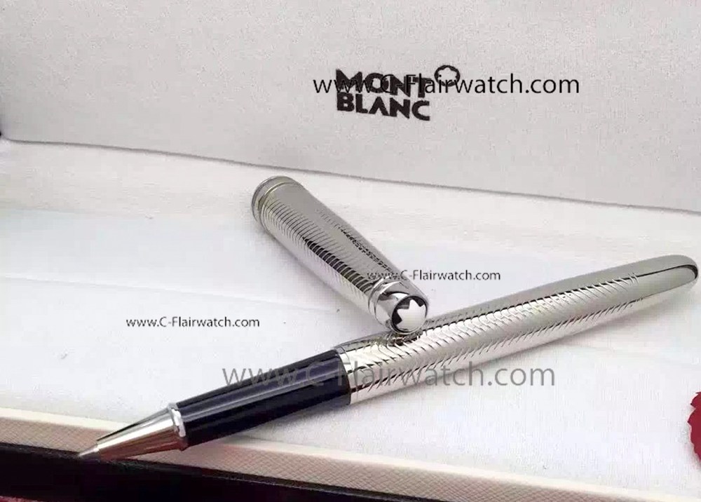 Copy Mont Blanc Pen Meisterstuck Silver Fineliner Pen